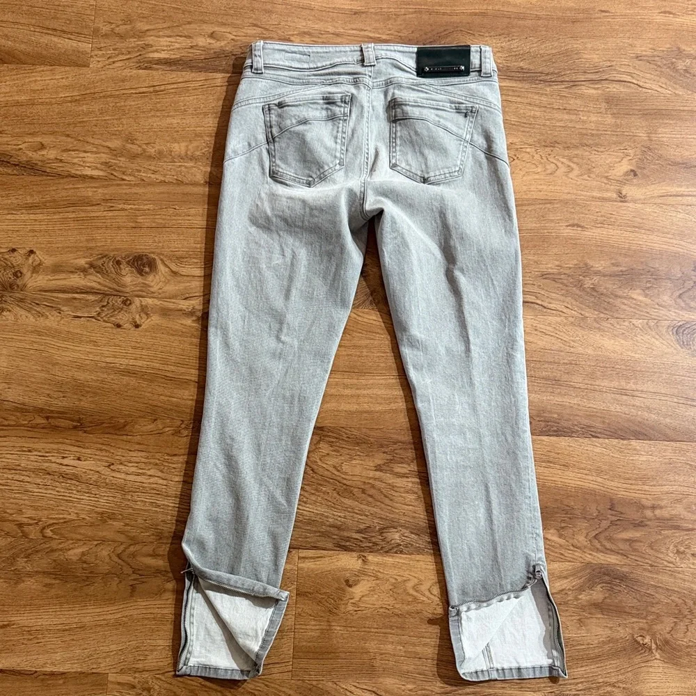 SPORTMAX Code Women 28 Super Skinny Perfect Fit Gray Bleach Wash Zip Ankle Jeans